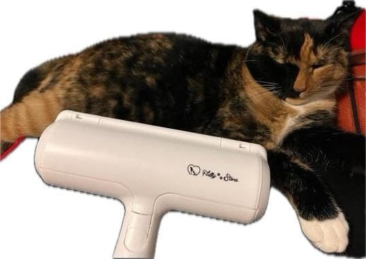 Pet Hair Remover and Reusable Lint Roller- Fluffy Paws Cat and Dog Hair Remover for Furniture, Couch, Carpet, and Bedding - Portable, Multi-Surface Fur Removal Tool