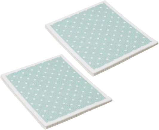 Martha Stewart Swedish Kitchen Absorbent Sponge Dish Cloths, Polka Dots, 8 Count