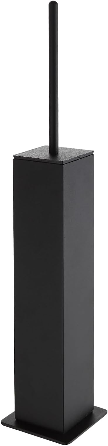 BGL Toilet Brush with Holder Set Matte Black Aluminium Standing for Bathroom Toilet Bowl Cleaner Brush and Holder Set, Square Design