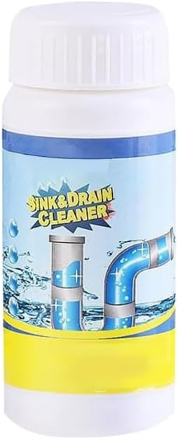 Saker Powerful Sink and Drain Cleaner Powder | Rapid-Foam Fast-Acting Pipe Declogger for Kitchen, Bathroom, Toilet & Shower Drains