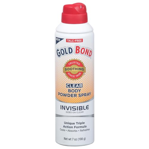 Gold Bond No Mess Clear Invisible Body Powder Spray, 7 oz., Absorbs Odor-Causing Sweat (Pack of 2)