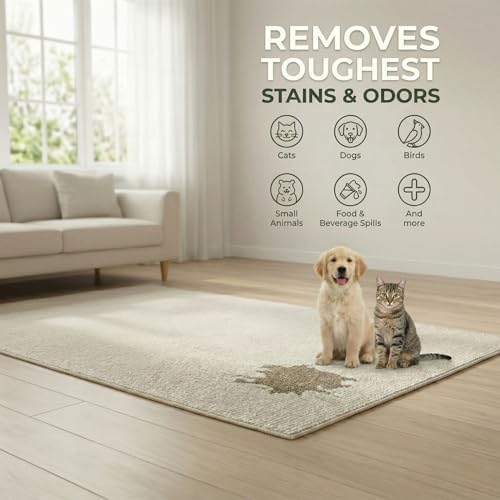 ProVetLogic Who Done It? - Pet Odor Eliminator for Home - Pet Stain Remover for Carpet, Couch, Bed - All Natural Cat & Dog Urine Enzyme Cleaner - Fresh Linen Scent - 32oz Spray Bottle