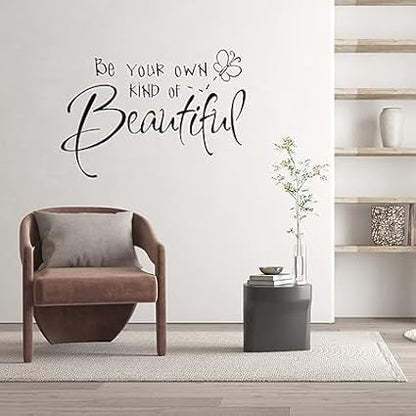 Inspirational Vinyl Wall Decals, Be Your Own Kind of Beautiful Quote Wall Sticker Wall Art Home Decor Wall Stickers for Living Room Bedroom Office Bathroom Girl Home Decoration (Butterfly)