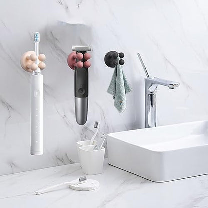 8pcs Silicone Toothbrush Holder, Waterproof Multi-Functional self-Adhesive Hook, for Hanging Keys and Towels, Suitable for Kitchen, Bathroom and Office
