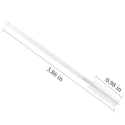 300 PCS Eyelash Extension Supplies Kit Disposable Micro Brush Eyebrow Spoolies Lip Stick Brush Mascara Wand Applicator Makeup Brush Tool (White Black Gold Sets)