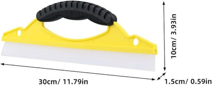 NUOBESTY 2pcs Soft Rubber Window Squeegee with Ergonomic Handle, Small Bow-Shaped Shower Glass and Mirror Cleaner for Bathroom and Car Paint Surfaces, Yellow