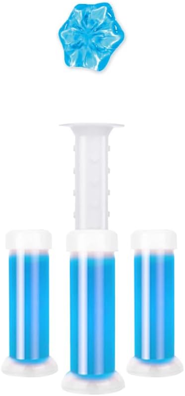 Toilet Cleaning Gel Ocean Scent. Pack of 4 (6.43oz) with 56 Gel Stamps for Continuous Toilet Cleaning, Deodorizing & Fruity Freshness.