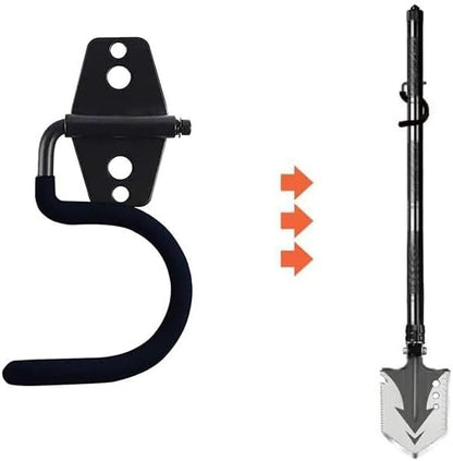 2PCS Garage Hook Heavy Duty Steel Garage Storage Hook, Heavy Duty Hook，Utility Hook and Broom and Mop Holder Wall Mount for Organizing Cleaning Tools, Mops, Garden Tools (S-Type) (Black)