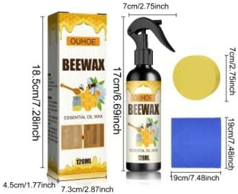 3PCS Beeswax Wood Polish - Furniture Polish - Wood Cleaner - Wood Floor Polish - Applicable To Living Room, Kitchen and Wooden Furniture Floors.