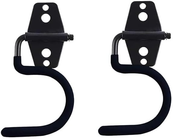 2PCS Garage Hook Heavy Duty Steel Garage Storage Hook, Heavy Duty Hook，Utility Hook and Broom and Mop Holder Wall Mount for Organizing Cleaning Tools, Mops, Garden Tools (S-Type) (Black)