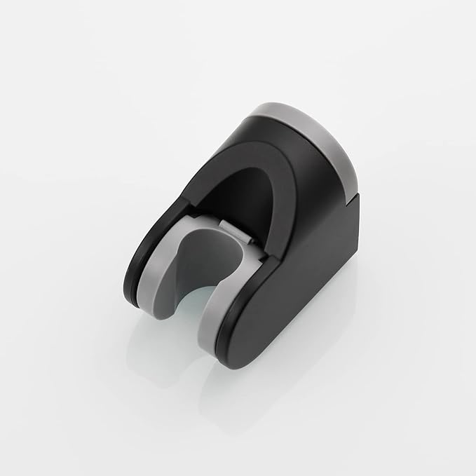 Tecmolog Black Shower Head Holder ABS Wall Mount Adjustable Angle Handheld Shower Bracket for Shower Head, ST01B