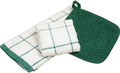 Arkwright Kitchen Tea Towels - (Pack of 12) Soft, 100% Cotton Terry Dishcloths, Highly Absorbent & Quick Dry, Hand Washcloths for Washing, Drying, and Cleaning, 15 x 25 in, Green