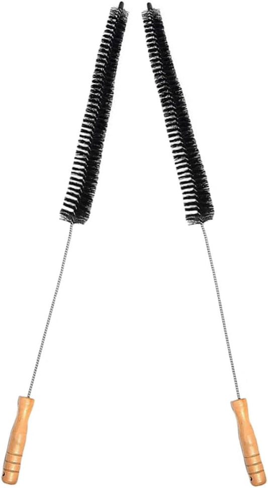 PRETYZOOM Washing Machine Cleaning Brush with Long Wooden Handle 2pcs Dryer Vent Cleaner Brush for Home Laundry Tub and Duct Cleaning
