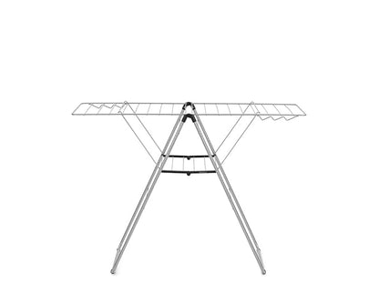 Brabantia HangOn Clothes Drying Rack | 67ft (20m) | Metallic Gray | Large Indoor Clothes Airer Laundry Stand with 2 Fold-Out Wings & Hanger Hooks, Folds Flat | Fits 2 Full Loads