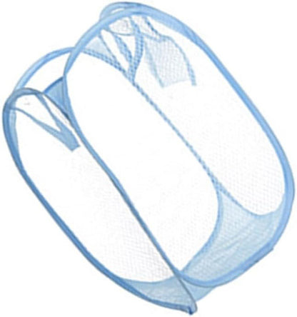 Fine Mesh Dirty Clothes Basket with Handles Nylon Laundry Storage Organizer for Bathroom Bedroom Dorm Safe Edge Design Lightweight and Portable Storage Bin for Shoes Random Color