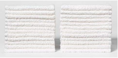 ECO Towels - 24 Pack Soft Washcloths, 100% Natural Cotton, 12x12 Inch Face Towels for Bathroom, Spa, Gym & Hotel Use, Highly Absorbent & Quick Dry, Reusable Cleaning Cloths for Home.