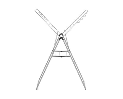 Brabantia HangOn Clothes Drying Rack | 67ft (20m) | Metallic Gray | Large Indoor Clothes Airer Laundry Stand with 2 Fold-Out Wings & Hanger Hooks, Folds Flat | Fits 2 Full Loads