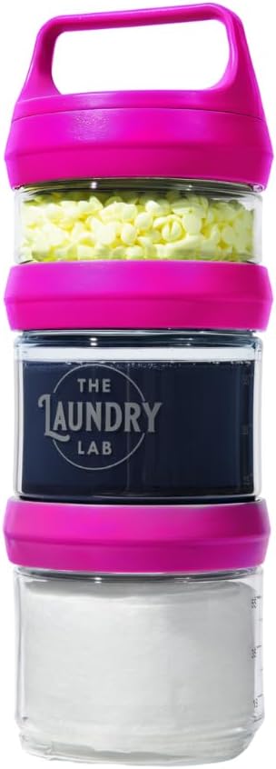 Bottle: Laundry Detergent Bottle – Refillable, Leakproof, Portable, Compact for Apartments, Dorms & Laundromats | College Laundry Essentials | Small-Space Organizer (Magenta)