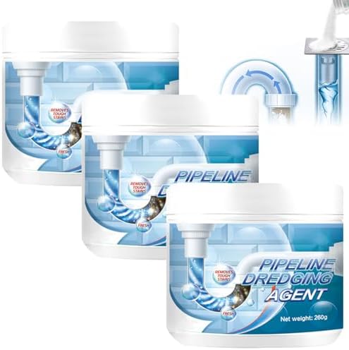 Powerful Pipe Dredging Agent for Kitchen and Toilet Pipelines,Pipeline Dredging Agent Express Dredging,Drain Clog Remover,Kitchen Sink Drain and Pipe Cleaner (3PCS)
