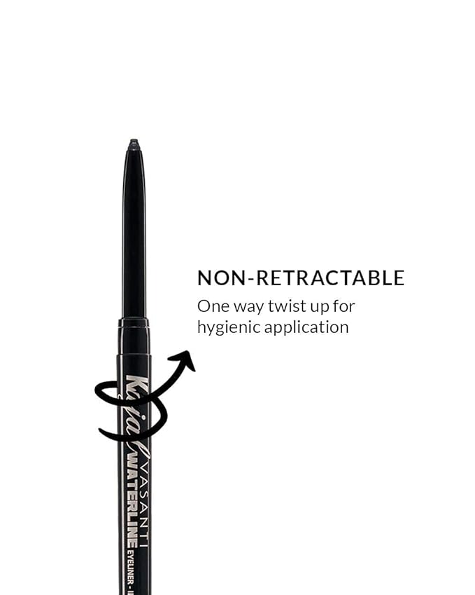 VASANTI Kajal Waterline Eyeliner Pencil (Violet Rays) - Long lasting, Blendable, Safe for Sensitive Eyes, Waterline Eye Liner - Water resisitant & Smudge proof - Opthalmologist Approved and Tested