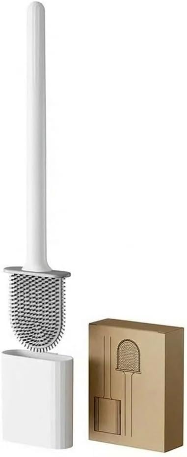 RV Essentials, RV Toilet Brush, Toilet Brush Silicone Won't Damage Toilets, Wall Mounted Toilet Brush White-Anti-Roll, Anti-Drip Design, Suitable for RV Travel Trailers and Campers, Camper Must Haves