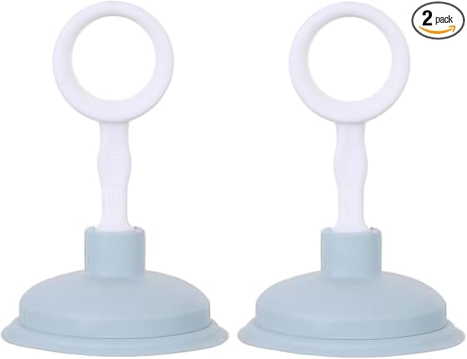 2 Pcs Blue Sink Plunger,Bathroom Small Drain Plunger Portable Kitchen Sink Drains Suction Cup Liquid Plumber Clog Remover Easy To Unclog,Drain Cleaning Equipment
