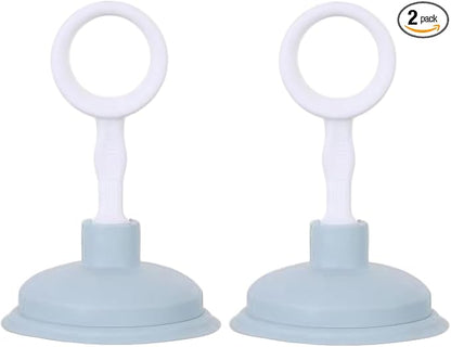 2 Pcs Blue Sink Plunger,Bathroom Small Drain Plunger Portable Kitchen Sink Drains Suction Cup Liquid Plumber Clog Remover Easy To Unclog,Drain Cleaning Equipment