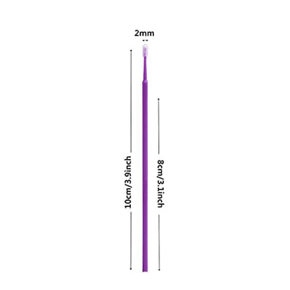 600PCS Microswabs for Eyelash Extensions，Micro Applicators Brush for Cleaning and Applying Make-up Purple (Head Diameter: 2.0mm)