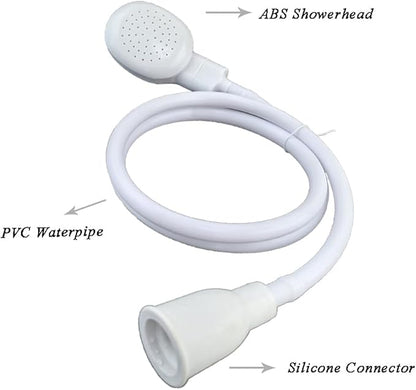 Pet Cleaning Shower Head Pet Shower Sprayer Dog Cat Washing Sprayer ABS Handheld Shower Spray Keep Hands Comfortable Sturdy Nozzle Foldable PVC Hose Quick Connect Faucet Indoor Outdoor 1 Set