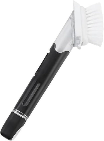 Smilyeez Soap Dispensing Dishwand (Black) with Ergonomic Handle and 2 Interchangeable Brushes - Effortless Cleaning and Long-Lasting Durability - Kitchen and Dishwashing Essential