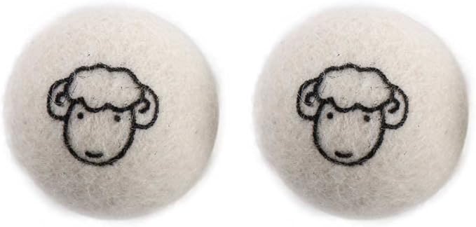 Generic Reusable Wool Dryer Balls Fabric Softener Ball Wool Laundry Ball Reducing Clothing Wrinkles,Saving Drying Time and Fabric Fluffier(2 pcs-with Pattern), AM17CD0ADMXUS