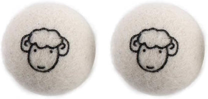 Generic Reusable Wool Dryer Balls Fabric Softener Ball Wool Laundry Ball Reducing Clothing Wrinkles,Saving Drying Time and Fabric Fluffier(2 pcs-with Pattern), AM17CD0ADMXUS