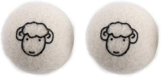 Generic Reusable Wool Dryer Balls Fabric Softener Ball Wool Laundry Ball Reducing Clothing Wrinkles,Saving Drying Time and Fabric Fluffier(2 pcs-with Pattern), AM17CD0ADMXUS