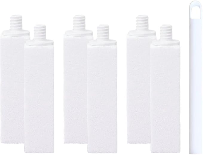 Replaceable Pumice Stone for Toilet Cleaning, Eco Friendly Pumice Stone for Effective Toilet Scrubbing, Non Scratch Durable Toilet Brush Cleaner (6, White)