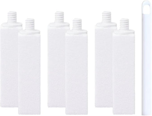 Replaceable Pumice Stone for Toilet Cleaning, Eco Friendly Pumice Stone for Effective Toilet Scrubbing, Non Scratch Durable Toilet Brush Cleaner (6, White)