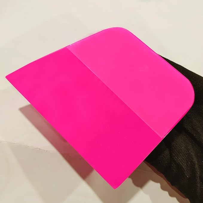 4" x 3" Pink Modern Bevelled Squeegee for Car Vinyl Wrap PPF Coating Installation