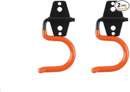 2PCS Garage Hook Heavy Duty Steel Garage Storage Hook, Heavy Duty Hook，Utility Hook and Broom and Mop Holder Wall Mount for Organizing Cleaning Tools, Mops, Garden Tools (S-Type) (Oranges)