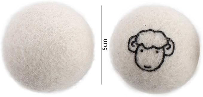 Generic Reusable Wool Dryer Balls Fabric Softener Ball Wool Laundry Ball Reducing Clothing Wrinkles,Saving Drying Time and Fabric Fluffier(4 pcs-no Pattern), AM17CD0AED1US*2