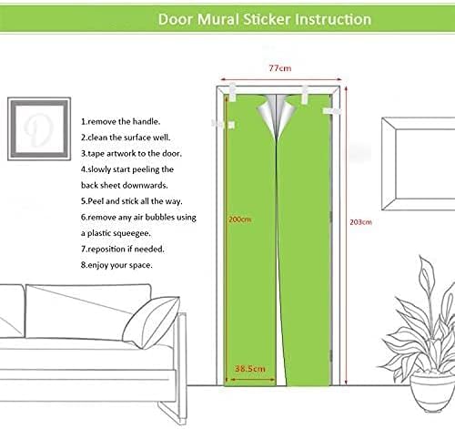 3D Door Stickers - Sirte Dunes Peel & Stick Wallpaper Removable PVC Waterproof Bedroom Living Room Decoration 37.4"x84.6"