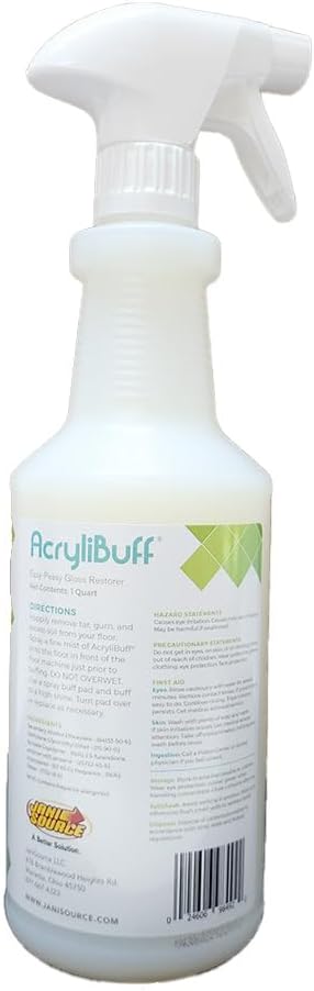Acrylibuff Spray-On Buff Floor Wax Gloss Restorer, Quart (3-Pack)