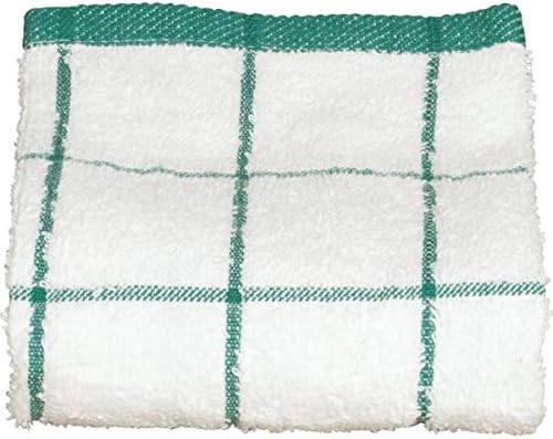 Arkwright Kitchen Tea Towels - (Pack of 12) Soft, 100% Cotton Terry Dishcloths, Highly Absorbent & Quick Dry, Hand Washcloths for Washing, Drying, and Cleaning, 15 x 25 in, Green