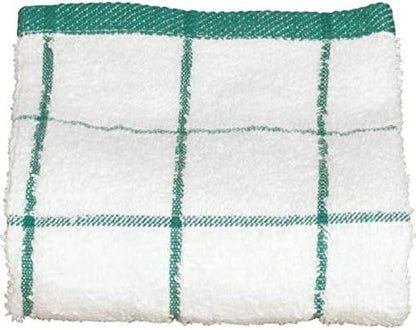 Arkwright Kitchen Tea Towels - (Pack of 12) Soft, 100% Cotton Terry Dishcloths, Highly Absorbent & Quick Dry, Hand Washcloths for Washing, Drying, and Cleaning, 15 x 25 in, Green