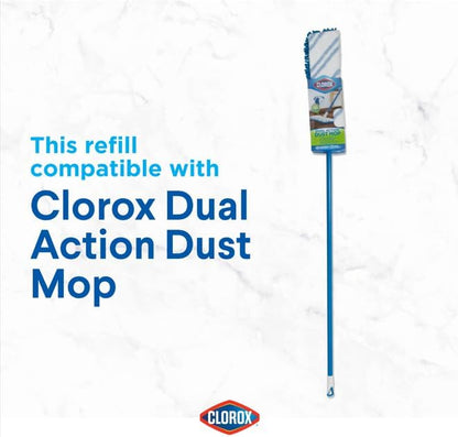 Clorox Ready Flip Spray Mop Refill Pad Machine-Washable Dual-Use Chennille & Microfiber Head, Blue