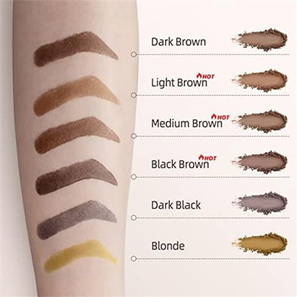 Eyebrow Stamp Stencil Kit - Eye Brow Stencil Kit for Beginners, Brow Stencil and Stamp Kit Long-lasting, Smudge-Proof & Waterproof, 24 Reusable Eyebrow Shapes Stencils for Perfect Brow (Dark Brown)