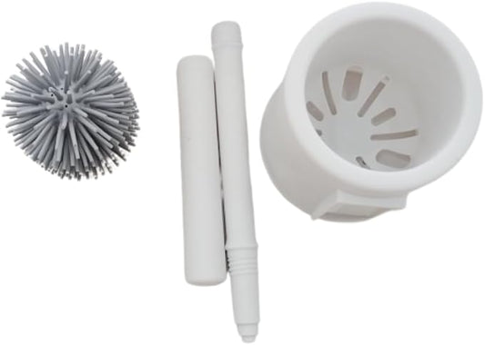Ring King Toilet Ring Remover Silicone Toilet Brush and Holder Set| This Bathroom Accessory Brush and Holder Easily Scrub Grime, Mineral deposits, and Hardwater Rings from Toilet Bowls.