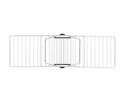 Brabantia HangOn Clothes Drying Rack | 82ft (25m) | Metallic Gray | Large Indoor Clothes Airer Laundry Stand with 2 Fold-Out Wings & Hanger Hooks, Folds Flat | Fits 2 Full Loads