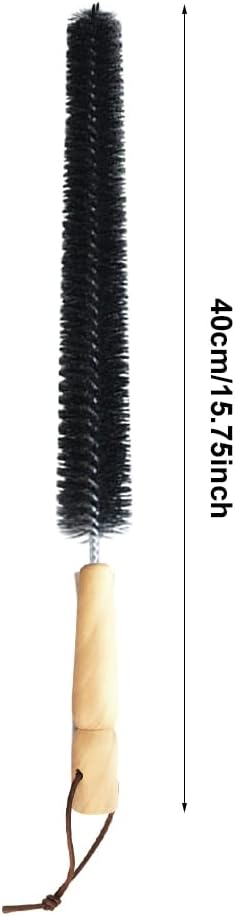 2pcs Radiator Brush, 40cm Long Reach Radiators Duster with Wooden Handle, Flexible Refrigerator Coil Brush Radiators Cleaner with Hanging Hook for Dryer Lint Vent Cleaning