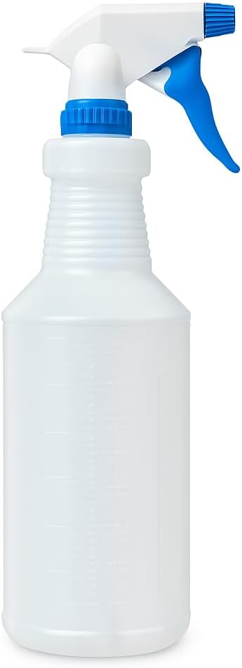 BREVON 32 oz All Purpose Plastic Spray Bottle, Refillable Trigger Sprayer for Cleaning, Gardening, and Household Use, Clear Container