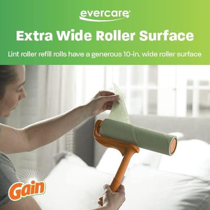 Evercare 10” Mega All-Purpose Pet Hair Lint Roller Refills, 3 Pack, 50 Sheets Each, Gain Scented – Sticky Roller for Pet Hair, Cat & Dog Hair Remover, Lint Remover for Furniture, Clothing & Cars