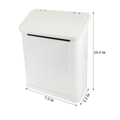 Picowe Magnetic Laundry Storage, Large Metal Lint Holder Bin with Lid for Laundry Room, Space-Saving Trash Container Hanging on Dryer, Washer or Wall Mount Trash Bin (White)